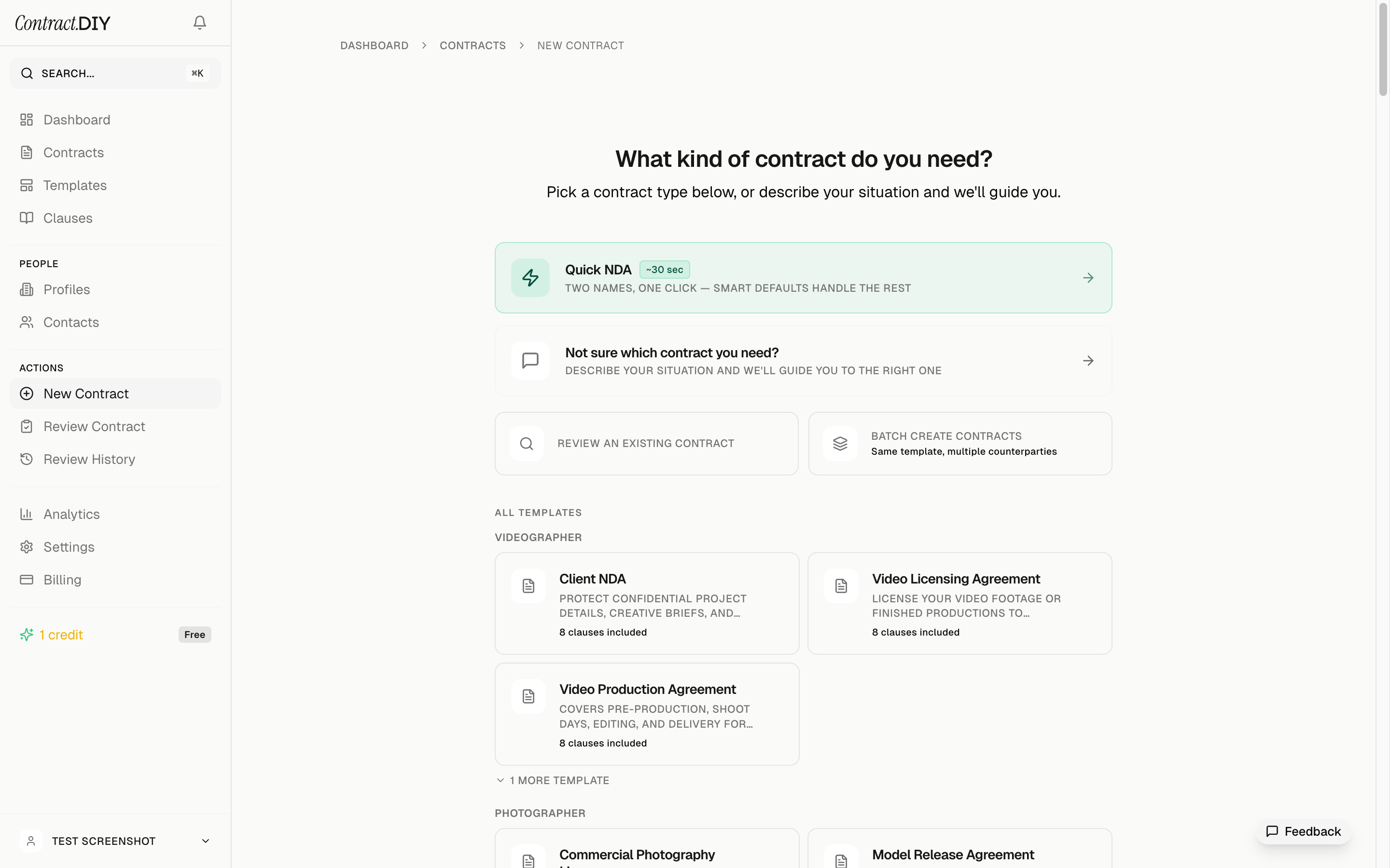 Contract.DIY generator input — guided form for an NDA.